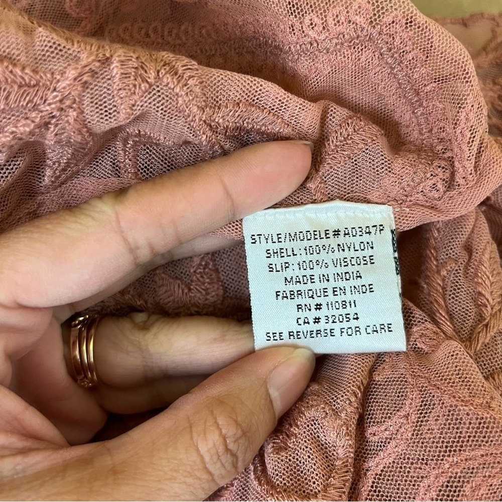 Anthropologie Dusty Rose Lace Midi Dress - Picture 8 of 8